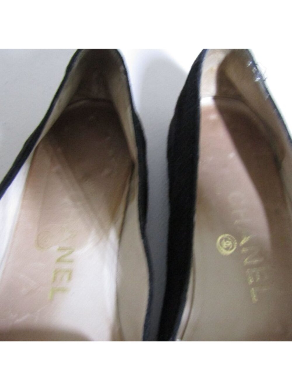 VTG CHANEL Black Suede Leather Loafers Ballet Flats Quiet Luxury EU 36.5 US 6 - Picture 8 of 12